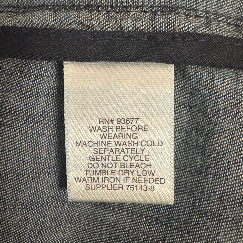 Liz Claiborne Denim-Look Double Breasted Trench Coat | Lyocell Linen Blend - Picture 4 of 8